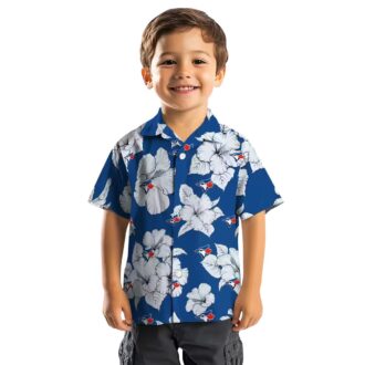 Summer Ready Toronto Blue Jays Hibiscus Floral Shirt - Blue White MLB Hawaiian Style