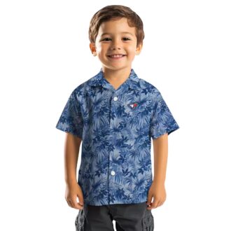 Toronto Blue Jays Aloha Style Hawaiian Shirt with Hibiscus & Leaf Print for Summer