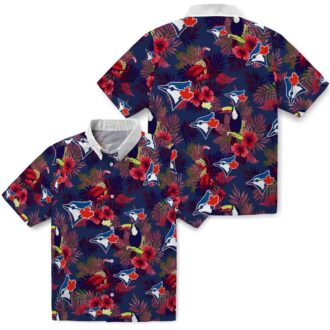 Toronto Blue Jays Blue Red Hawaiian Shirt - Floral Toucan MLB Fan Beach Vacation Wear