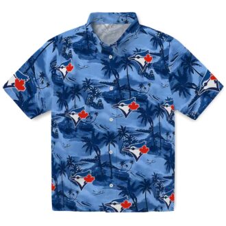 Toronto Blue Jays Coastal Palms Hawaiian Shirt - Men's MLB Summer Game Day Outfit