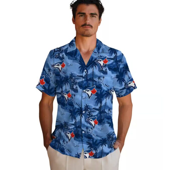 Toronto Blue Jays Coastal Palms Hawaiian Shirt - Men's MLB Summer Game Day Outfit