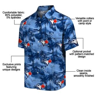 Toronto Blue Jays Coastal Palms Hawaiian Shirt - Men's MLB Summer Game Day Outfit