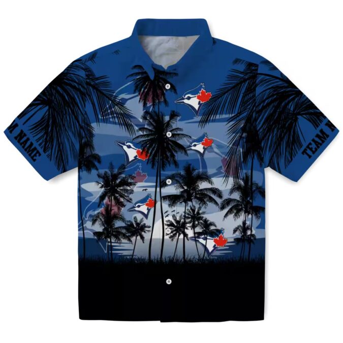 Toronto Blue Jays Custom Sunset Scene Hawaiian Shirt - Blue Black MLB Summer Shirt