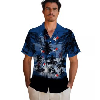 Toronto Blue Jays Custom Sunset Scene Hawaiian Shirt - Blue Black MLB Summer Shirt