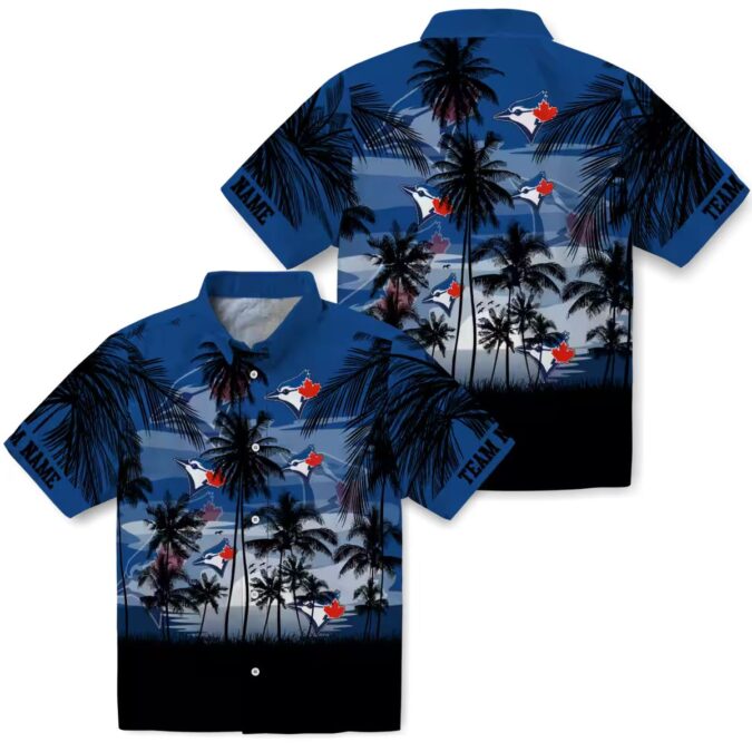 Toronto Blue Jays Custom Sunset Scene Hawaiian Shirt - Blue Black MLB Summer Shirt