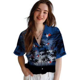 Toronto Blue Jays Custom Sunset Scene Hawaiian Shirt - Blue Black MLB Summer Shirt