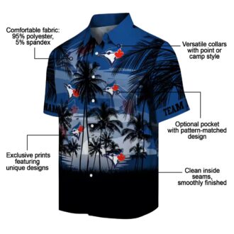 Toronto Blue Jays Custom Sunset Scene Hawaiian Shirt - Blue Black MLB Summer Shirt