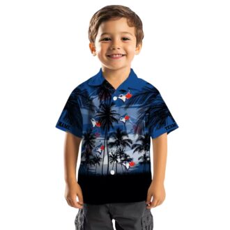 Toronto Blue Jays Custom Sunset Scene Hawaiian Shirt - Blue Black MLB Summer Shirt