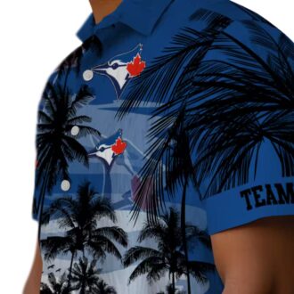 Toronto Blue Jays Custom Sunset Scene Hawaiian Shirt - Blue Black MLB Summer Shirt