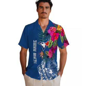 Toronto Blue Jays Hawaiian Shirt with Floral Aloha Print - MLB Beach Shirt for Men & Fans