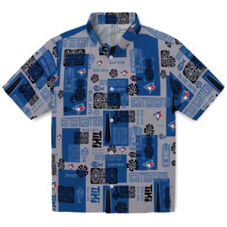 Toronto Blue Jays Hawaiian Shirt with Tribal Symbols - Tropical Beach Shirt for MLB Fans