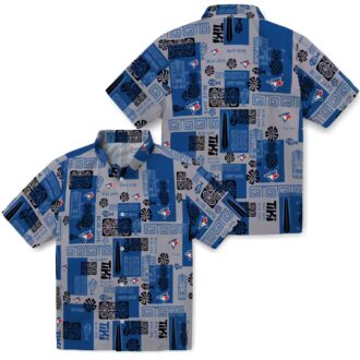 Toronto Blue Jays Hawaiian Shirt with Tribal Symbols - Tropical Beach Shirt for MLB Fans