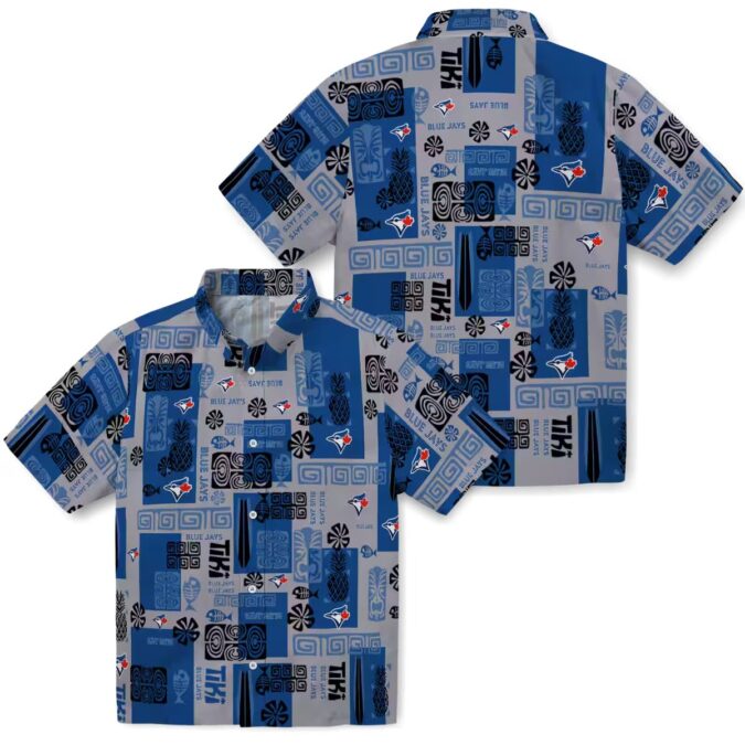 Toronto Blue Jays Hawaiian Shirt with Tribal Symbols - Tropical Beach Shirt for MLB Fans