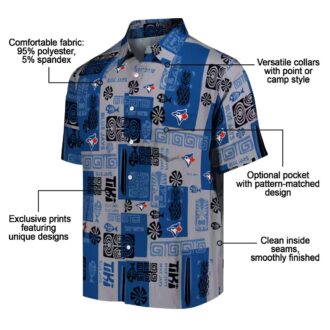 Toronto Blue Jays Hawaiian Shirt with Tribal Symbols - Tropical Beach Shirt for MLB Fans