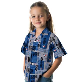 Toronto Blue Jays Hawaiian Shirt with Tribal Symbols - Tropical Beach Shirt for MLB Fans