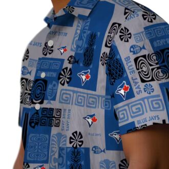 Toronto Blue Jays Hawaiian Shirt with Tribal Symbols - Tropical Beach Shirt for MLB Fans