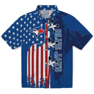 Toronto Blue Jays Stitched Flag Blue Shirt for Men - Perfect Gift for MLB Fans USA