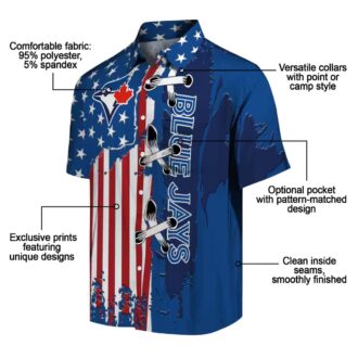 Toronto Blue Jays Stitched Flag Blue Shirt for Men - Perfect Gift for MLB Fans USA