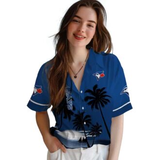 Women's MLB Toronto Blue Jays Floral Hawaiian Shirt - Tropical Vacation Fan Gear