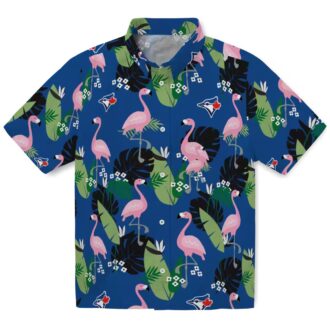 Women's Toronto Blue Jays Hawaiian Shirt - Flamingo Leaf Design for Beach and Summer Fun