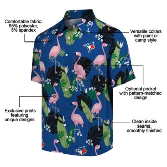 Women's Toronto Blue Jays Hawaiian Shirt - Flamingo Leaf Design for Beach and Summer Fun