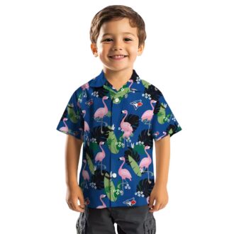Women's Toronto Blue Jays Hawaiian Shirt - Flamingo Leaf Design for Beach and Summer Fun