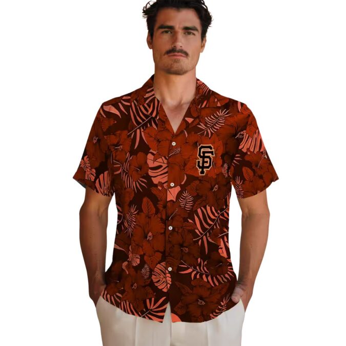 Buy San Francisco Giants Orange Hawaiian Shirt - Jungle Vibes Tropical MLB Apparel