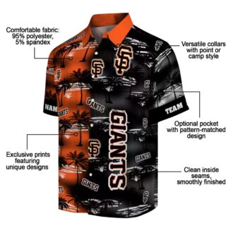 Custom MLB San Francisco Giants Hawaiian Shirt - Orange Palm Silhouettes Summer Shirt