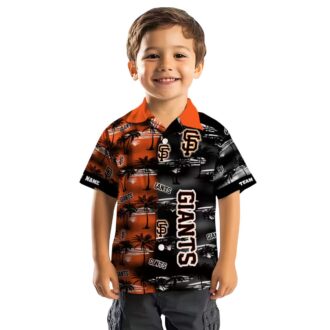 Custom MLB San Francisco Giants Hawaiian Shirt - Orange Palm Silhouettes Summer Shirt