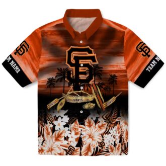 Custom San Francisco Giants Canoe Orange Hawaiian Shirt - Tropical MLB Summer Beachwear