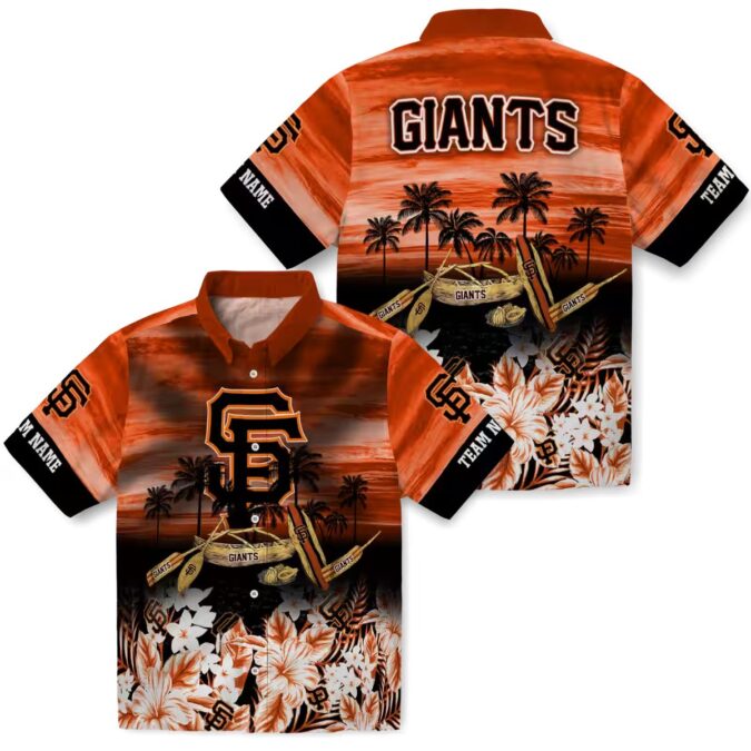 Custom San Francisco Giants Canoe Orange Hawaiian Shirt - Tropical MLB Summer Beachwear