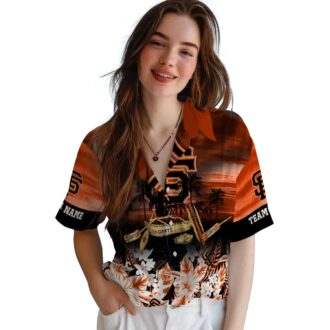 Custom San Francisco Giants Canoe Orange Hawaiian Shirt - Tropical MLB Summer Beachwear
