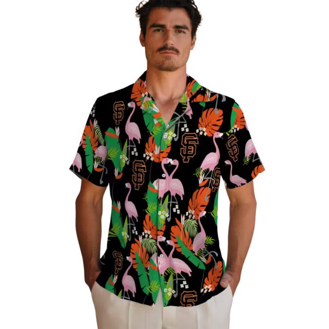 Flamingo Foliage San Francisco Giants Summer Shirt - Orange Green Hawaiian Style
