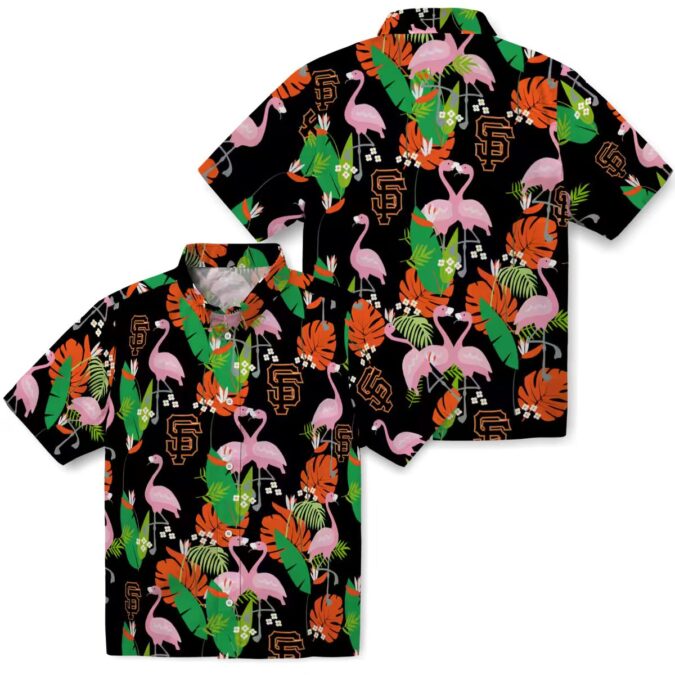 Flamingo Foliage San Francisco Giants Summer Shirt - Orange Green Hawaiian Style
