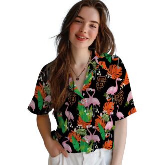 Flamingo Foliage San Francisco Giants Summer Shirt - Orange Green Hawaiian Style
