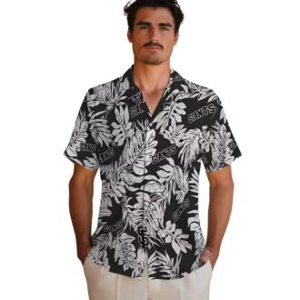 Giants Hawaiian Shirt for MLB Fans - Black Monstera Leaf Tropical Game Day Look