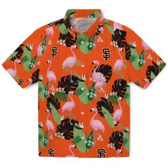 Limited Edition San Francisco Giants Orange Flamingo Leaf Hawaiian Shirt for Summer