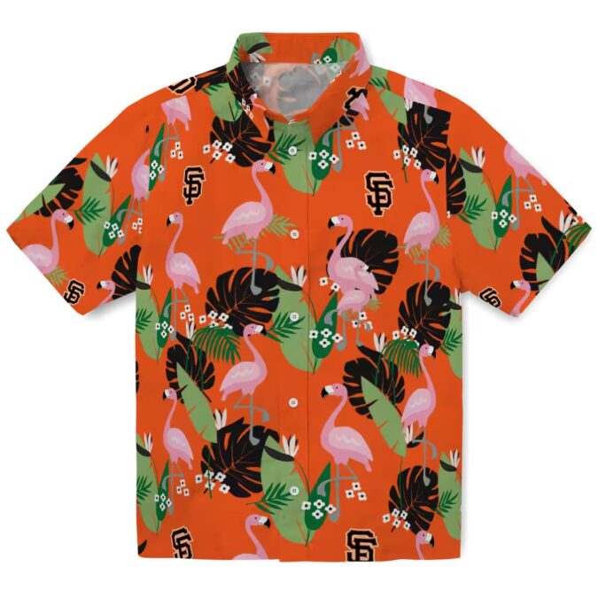 Limited Edition San Francisco Giants Orange Flamingo Leaf Hawaiian Shirt for Summer