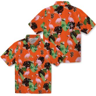 Limited Edition San Francisco Giants Orange Flamingo Leaf Hawaiian Shirt for Summer