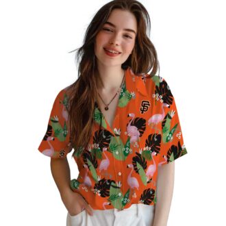 Limited Edition San Francisco Giants Orange Flamingo Leaf Hawaiian Shirt for Summer