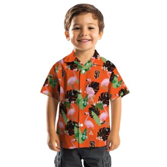 Limited Edition San Francisco Giants Orange Flamingo Leaf Hawaiian Shirt for Summer