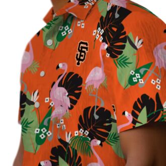 Limited Edition San Francisco Giants Orange Flamingo Leaf Hawaiian Shirt for Summer