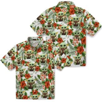 Men's San Francisco Giants Hawaiian Shirt with Tropical Green Yoda Print, MLB Fan Gear