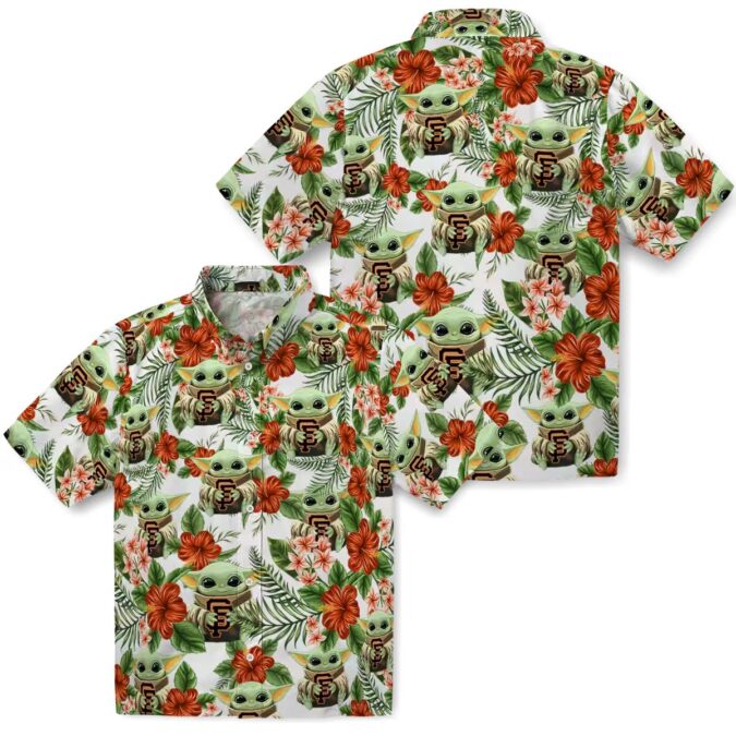 Men's San Francisco Giants Hawaiian Shirt with Tropical Green Yoda Print, MLB Fan Gear