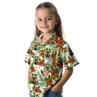 Men's San Francisco Giants Hawaiian Shirt with Tropical Green Yoda Print, MLB Fan Gear
