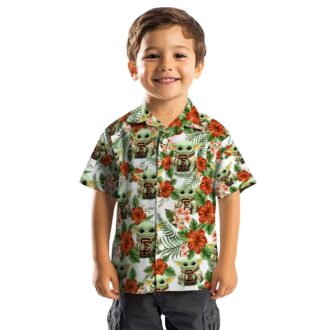 Men's San Francisco Giants Hawaiian Shirt with Tropical Green Yoda Print, MLB Fan Gear