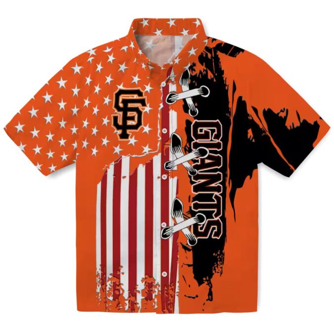 Men's San Francisco Giants Orange Flag Hawaiian Shirt - Lightweight MLB Summer Button Up