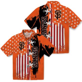 Men's San Francisco Giants Orange Flag Hawaiian Shirt - Lightweight MLB Summer Button Up
