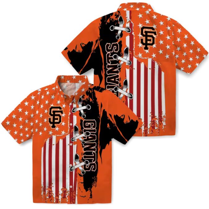 Men's San Francisco Giants Orange Flag Hawaiian Shirt - Lightweight MLB Summer Button Up