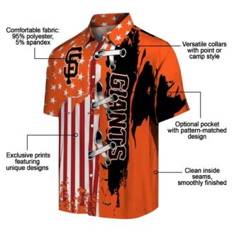 Men's San Francisco Giants Orange Flag Hawaiian Shirt - Lightweight MLB Summer Button Up